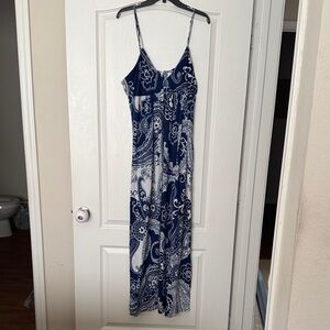 ECI Navy and White Floral Dress